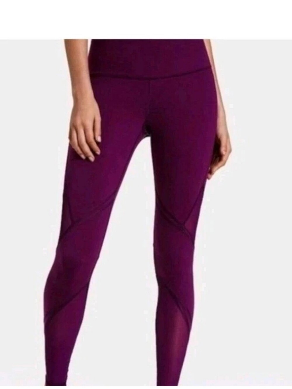 Victoria's Secret Knockout Leggings Plum Mesh Yoga Gym Athleisure Stretch Y2k M